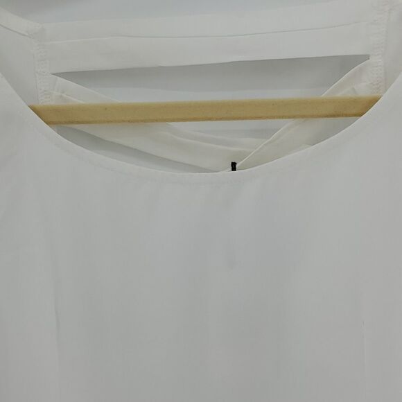 I.C.U. white sleevless blouse, lattice‎ back size  large. Office, school.… - Picture 2 of 9
